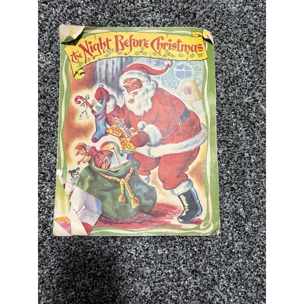 1950 The Night Before Christmas By Saalfield Publishing Paperback Book Large